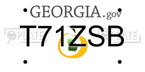 T71ZSB Georgia License Plate