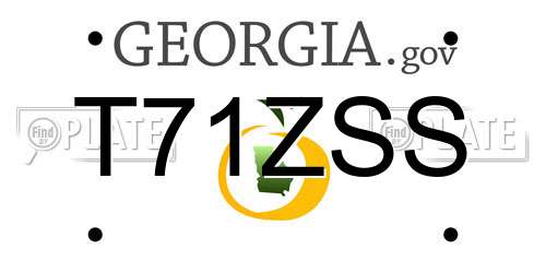 T71ZSS Georgia License Plate
