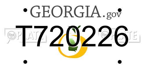 T720226 Georgia License Plate