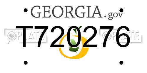 T720276 Georgia License Plate