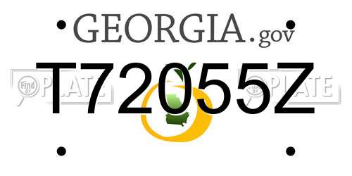 T72055Z Georgia License Plate