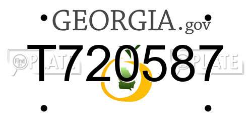 T720587 Georgia License Plate
