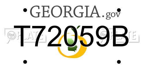 T72059B Georgia License Plate