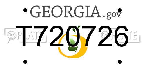 T720726 Georgia License Plate