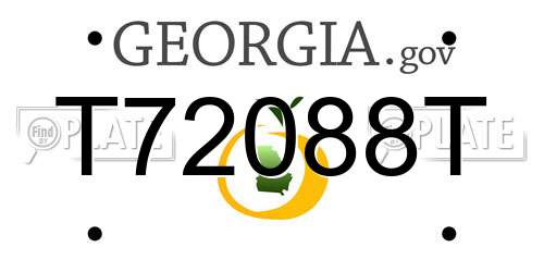 T72088T Georgia License Plate