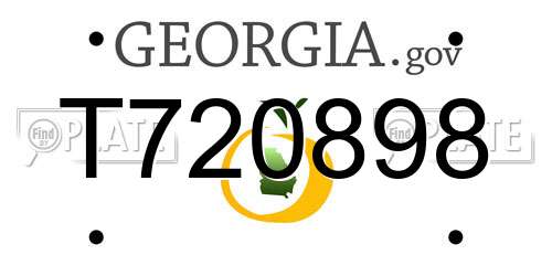 T720898 Georgia License Plate