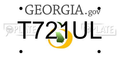 T721UL Georgia License Plate
