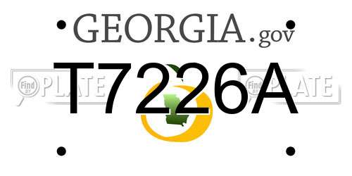 T7226A Georgia License Plate