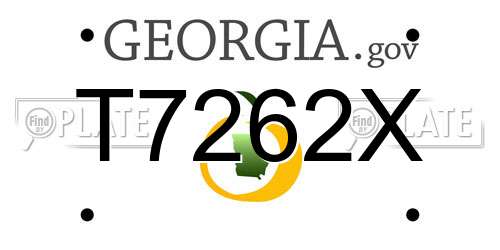 T7262X Georgia License Plate