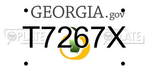 T7267X Georgia License Plate