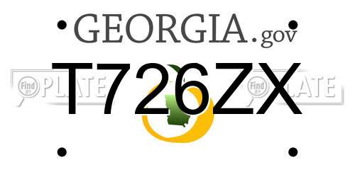 T726ZX Georgia License Plate
