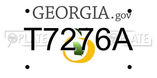 T7276A Georgia License Plate