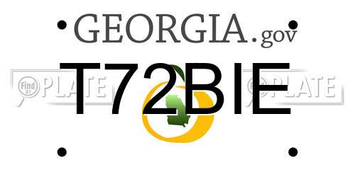 T72BIE Georgia License Plate