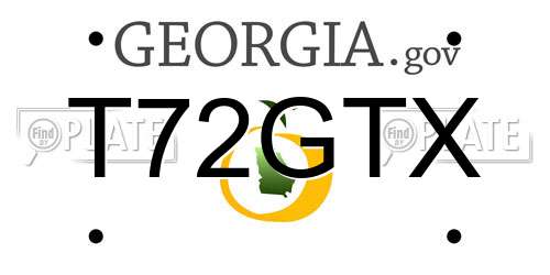 T72GTX Georgia License Plate