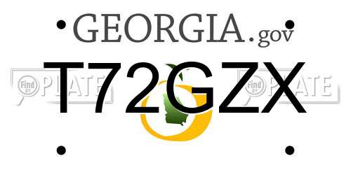 T72GZX Georgia License Plate