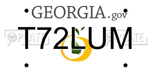 T72LUM Georgia License Plate