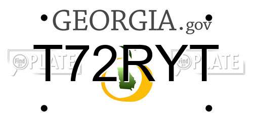T72RYT Georgia License Plate