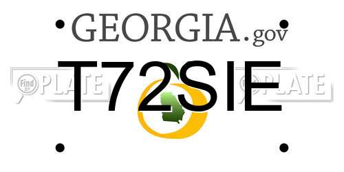 T72SIE Georgia License Plate