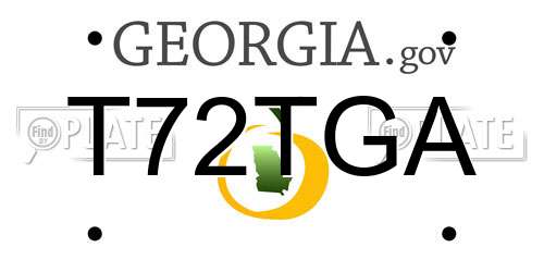 T72TGA Georgia License Plate