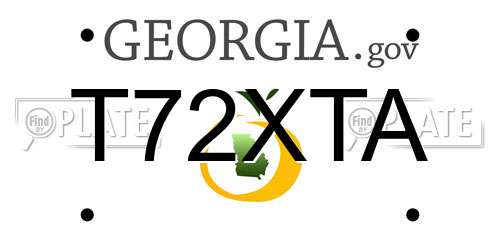 T72XTA Georgia License Plate