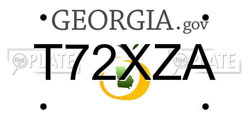 T72XZA Georgia License Plate