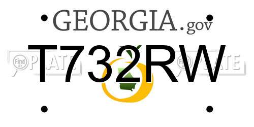 T732RW Georgia License Plate