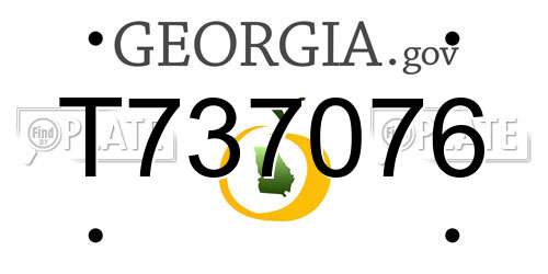 T737076 Georgia License Plate