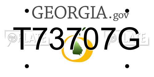 T73707G Georgia License Plate
