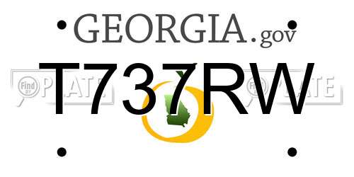 T737RW Georgia License Plate