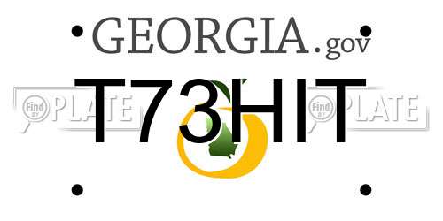 T73HIT Georgia License Plate