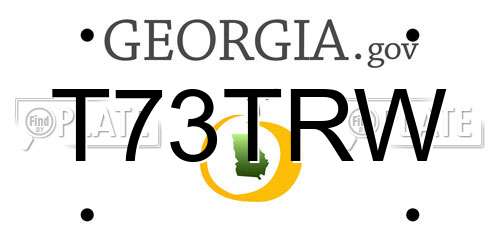 T73TRW Georgia License Plate
