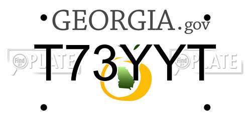 T73YYT Georgia License Plate