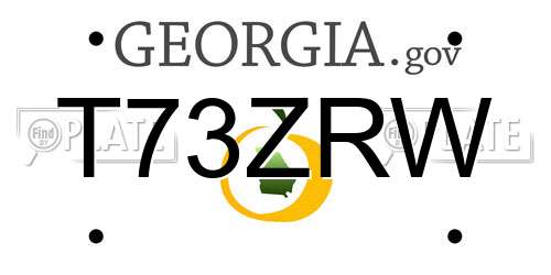 T73ZRW Georgia License Plate