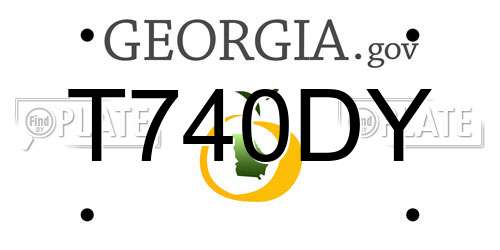 T740DY Georgia License Plate