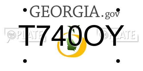 T740OY Georgia License Plate