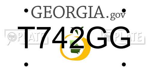 T742GG Georgia License Plate