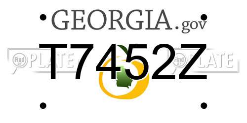 T7452Z Georgia License Plate