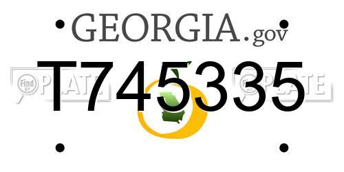 T745335 Georgia License Plate