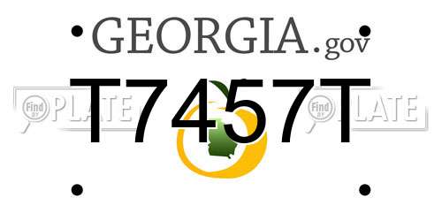 T7457T Georgia License Plate