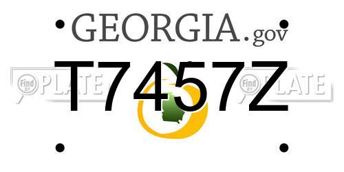 T7457Z Georgia License Plate