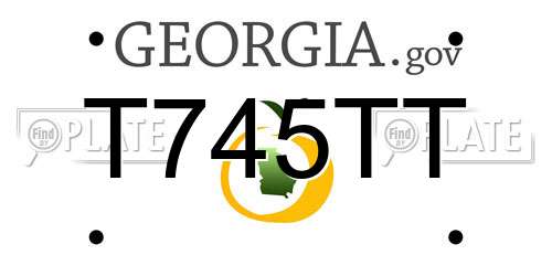 T745TT Georgia License Plate