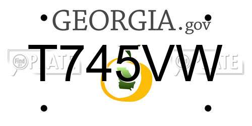 T745VW Georgia License Plate