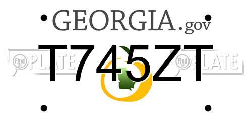 T745ZT Georgia License Plate