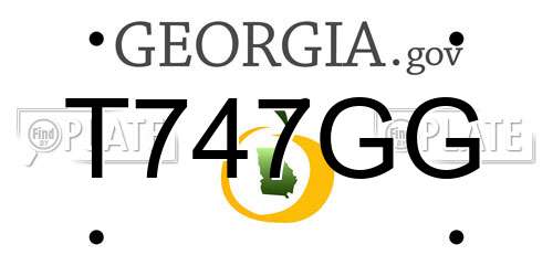 T747GG Georgia License Plate