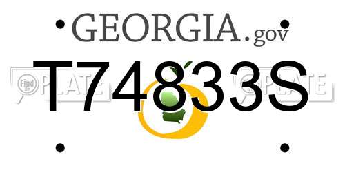T74833S Georgia License Plate