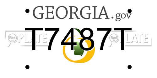 T7487T Georgia License Plate