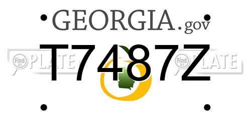 T7487Z Georgia License Plate