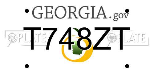 T748ZT Georgia License Plate