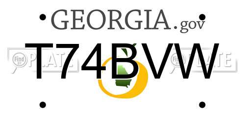 T74BVW Georgia License Plate