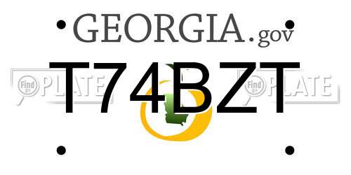 T74BZT Georgia License Plate